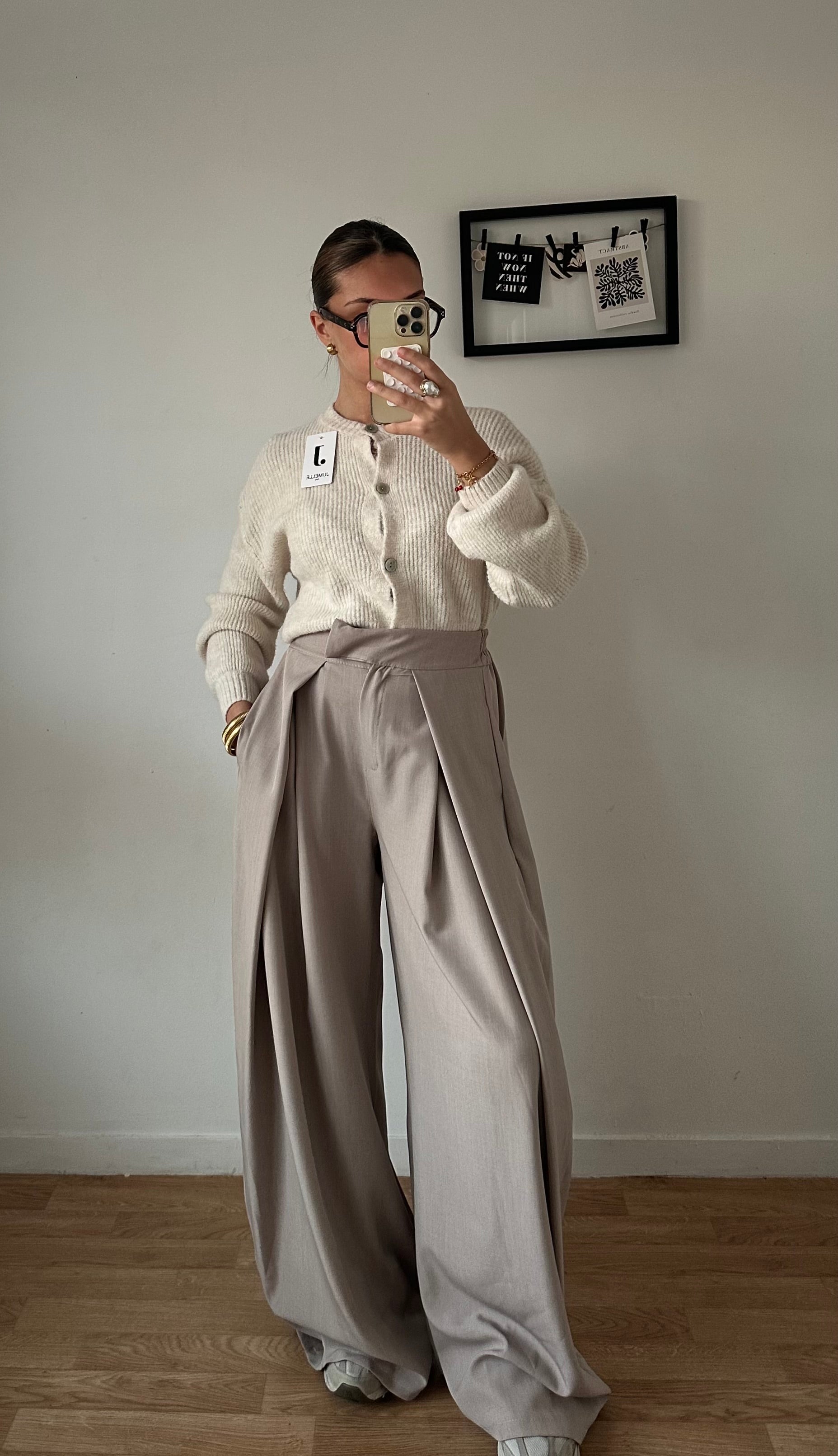 Pantalon barrel plissé