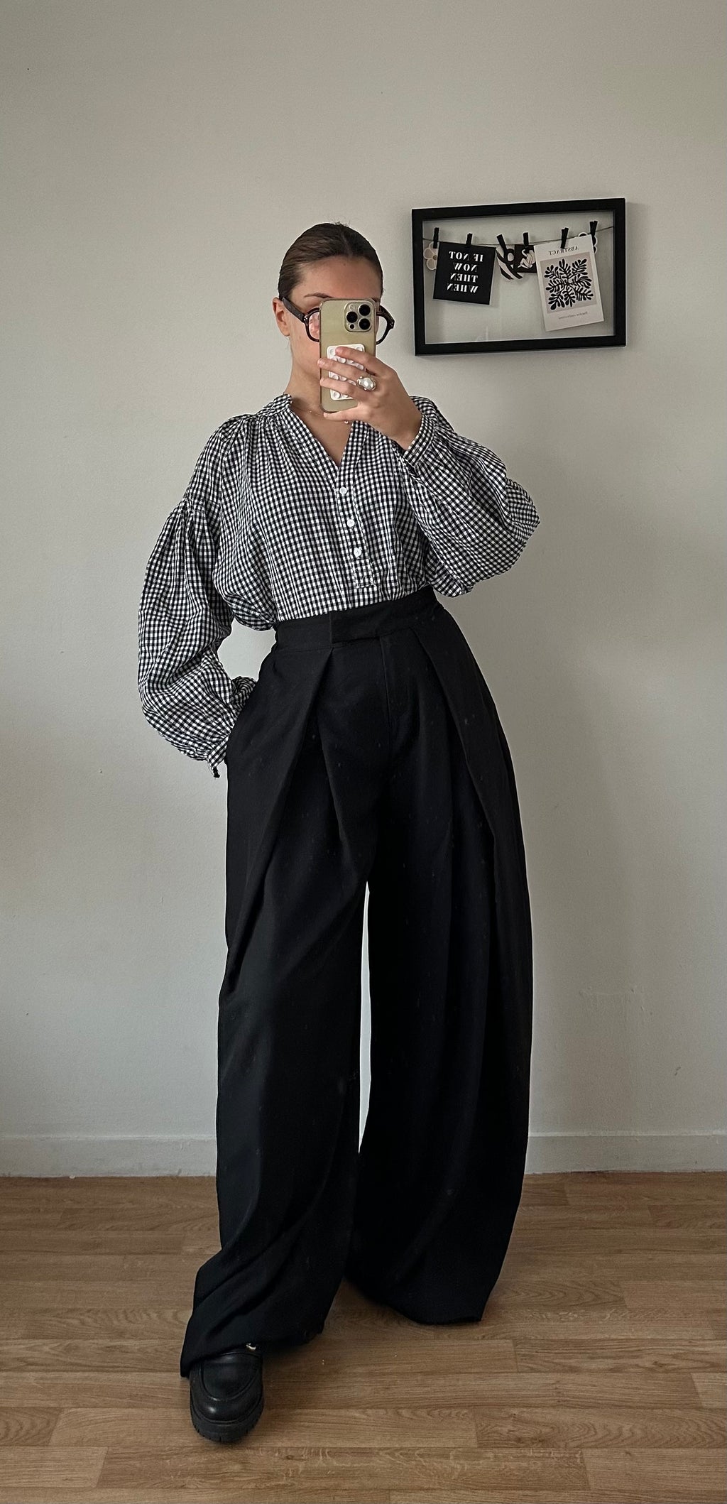 Pantalon barrel plissé