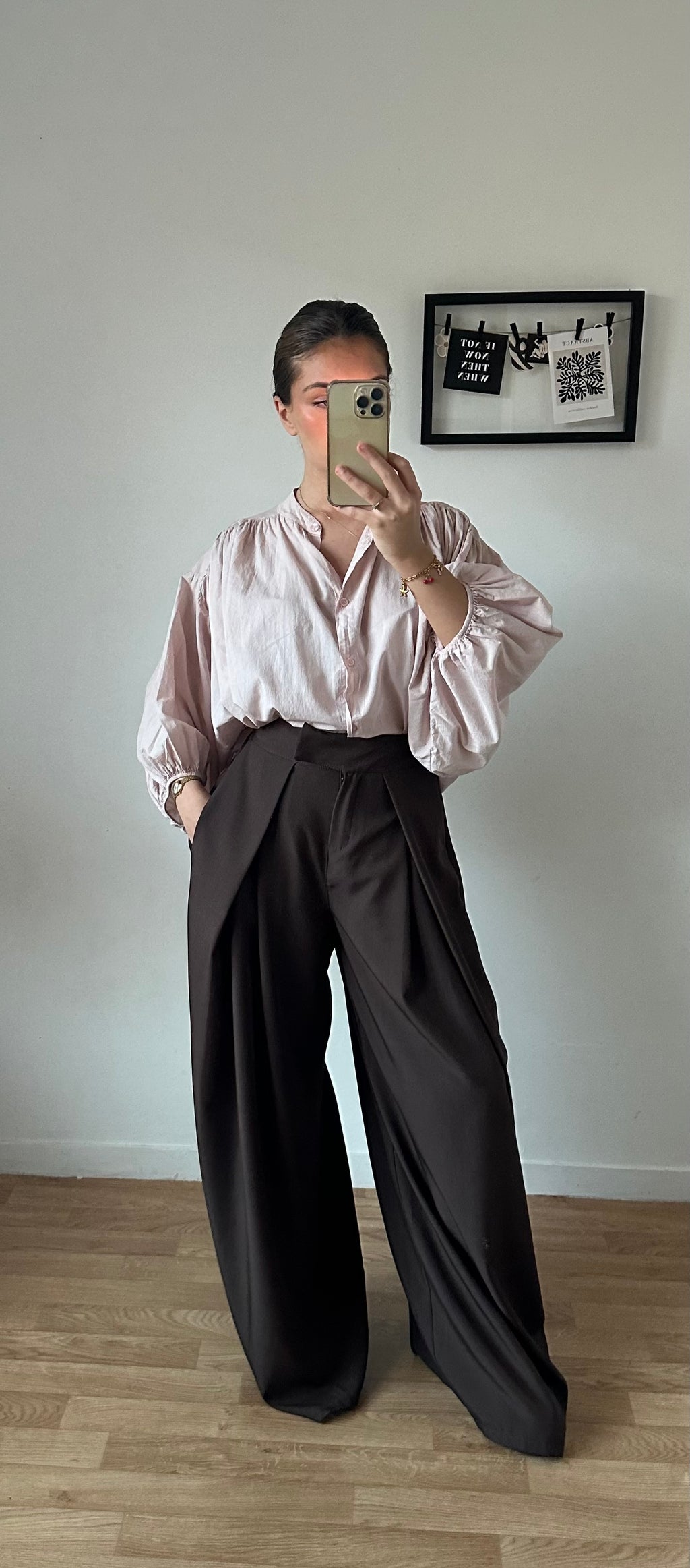 Pantalon barrel plissé