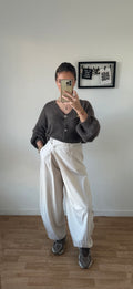Pantalon barrel asymétrique