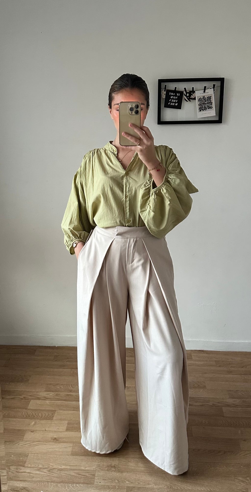 Pantalon barrel plissé