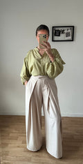 Pantalon barrel plissé