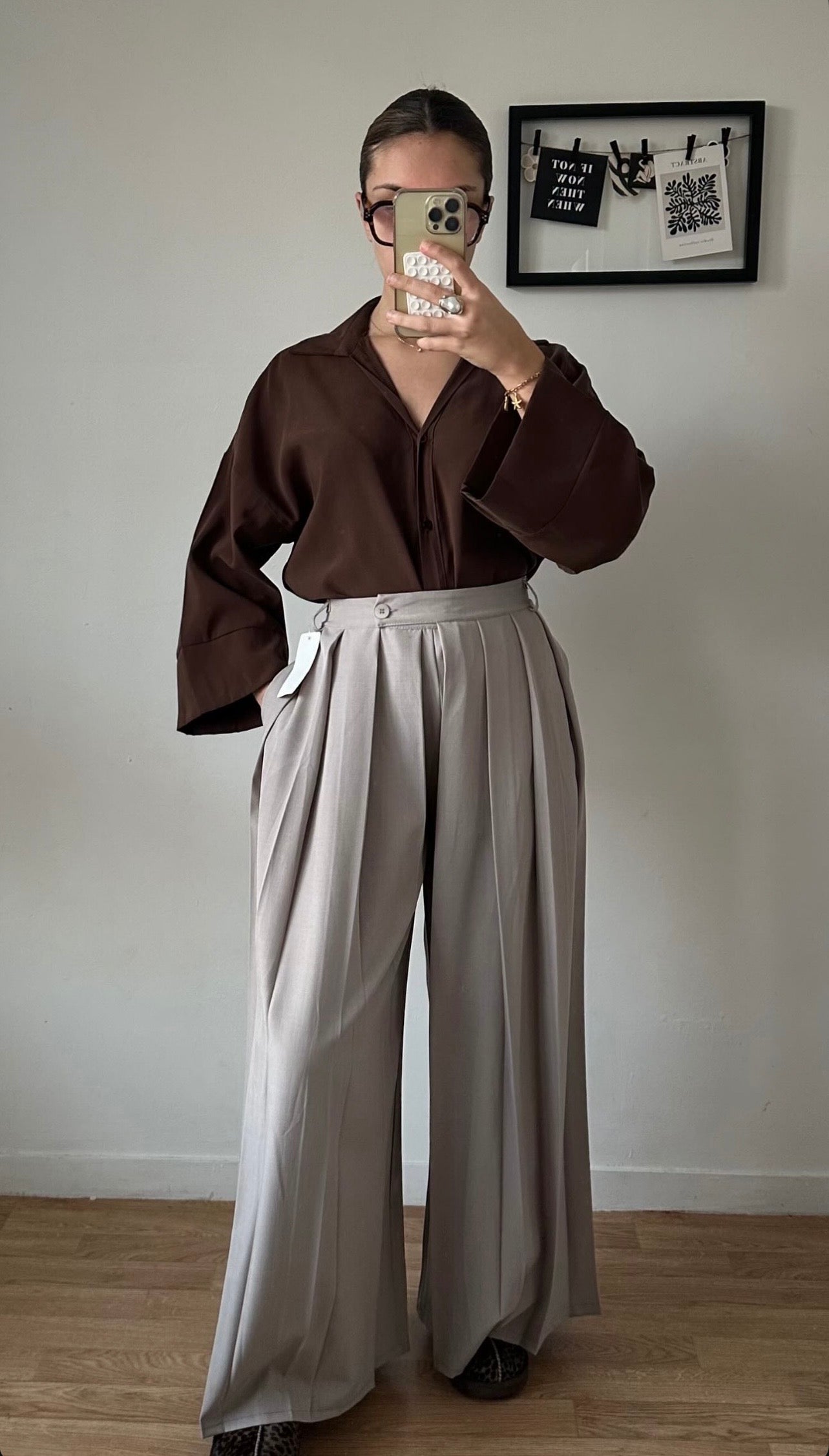 Pantalon barrel plissé