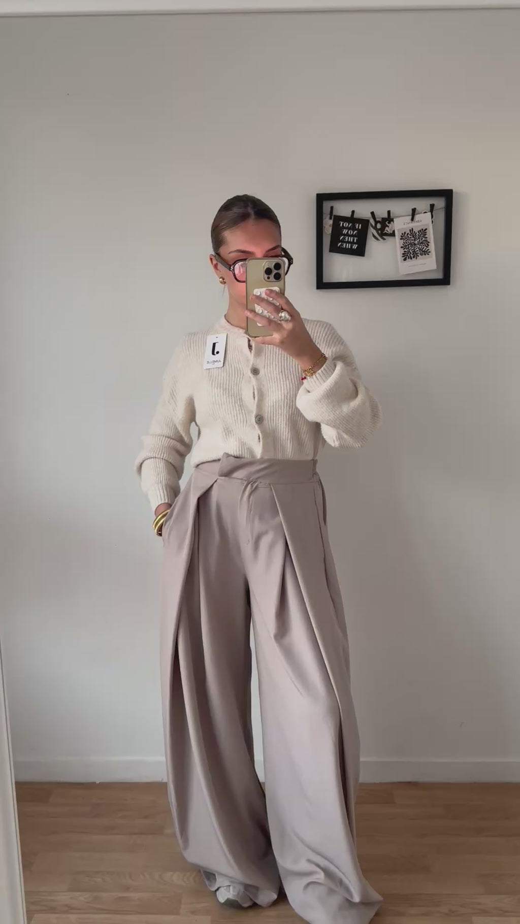 Pantalon barrel plissé